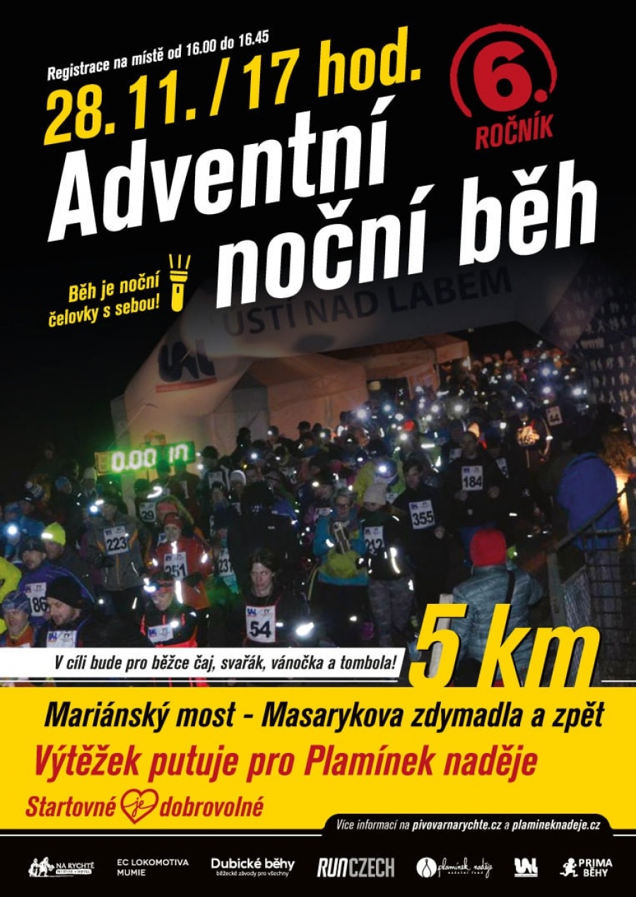 Světla blikají, lidé svítí. 6. ročník Adventního nočního běhu 28.11.2021.